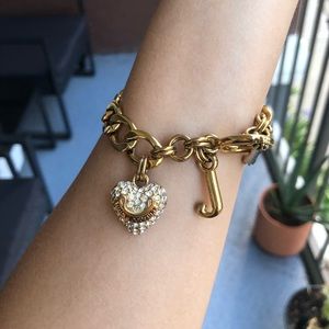Juicy Couture Pave Heart Starter Charm Bracelet